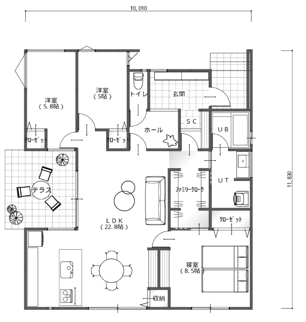 ⚫︎ちょうどいい平屋　間取り図